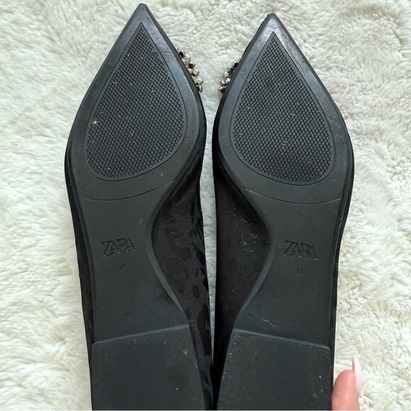 Zara women flat shoes with crystals size 37 EU - Picture 3 of 4